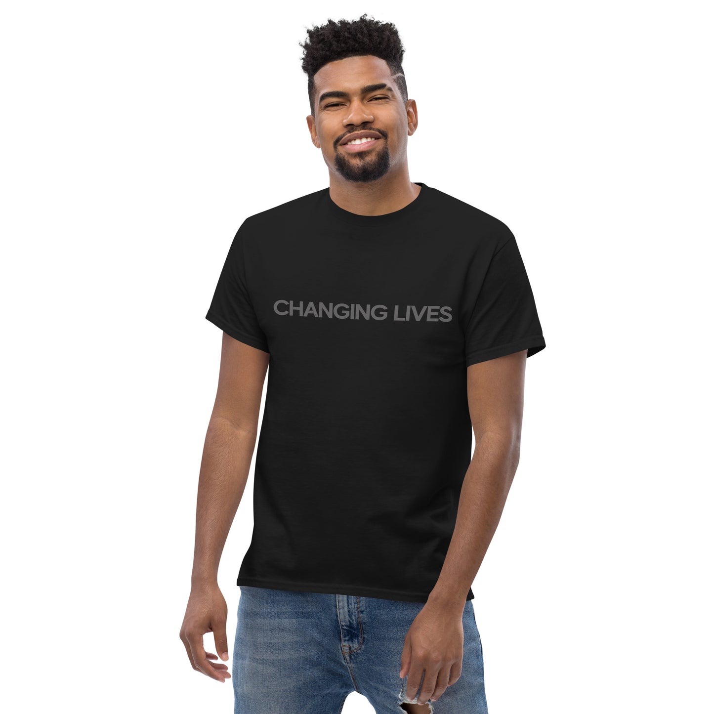 Changing Lives - Stealth - Men's Luxury Black T-Shirt