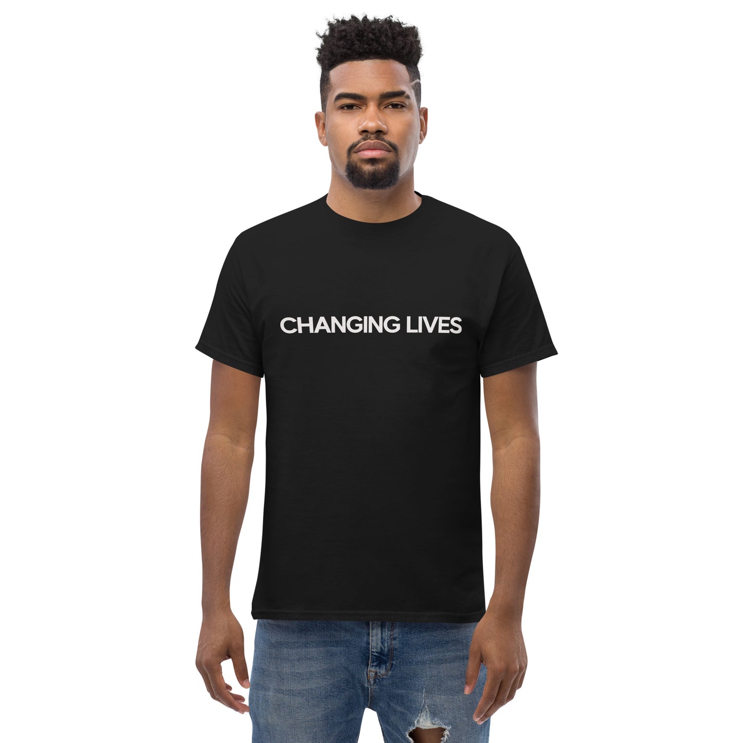 Changing Lives - Men's Luxury Black T-Shirt