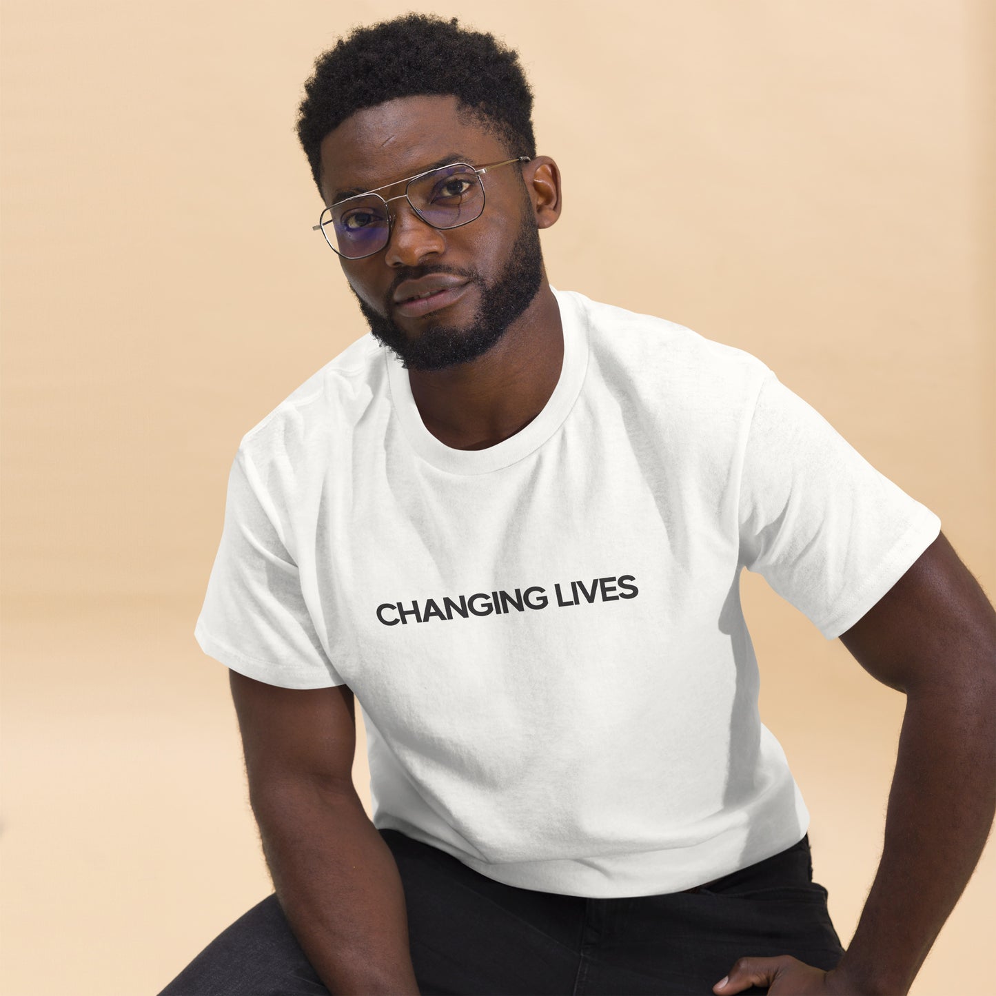 Changing Lives - Men's Luxury White T-Shirt