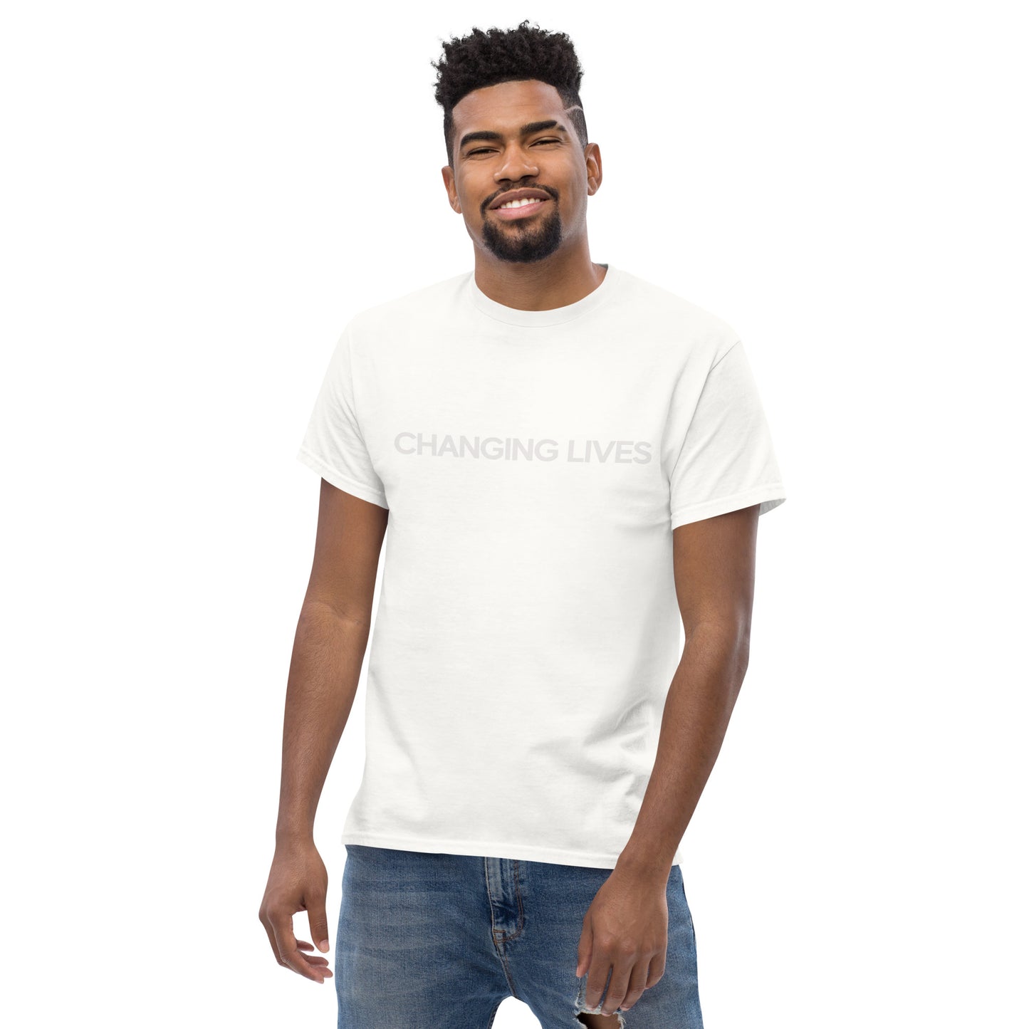 Changing Lives - Stealth - Men's Luxury White T-Shirt