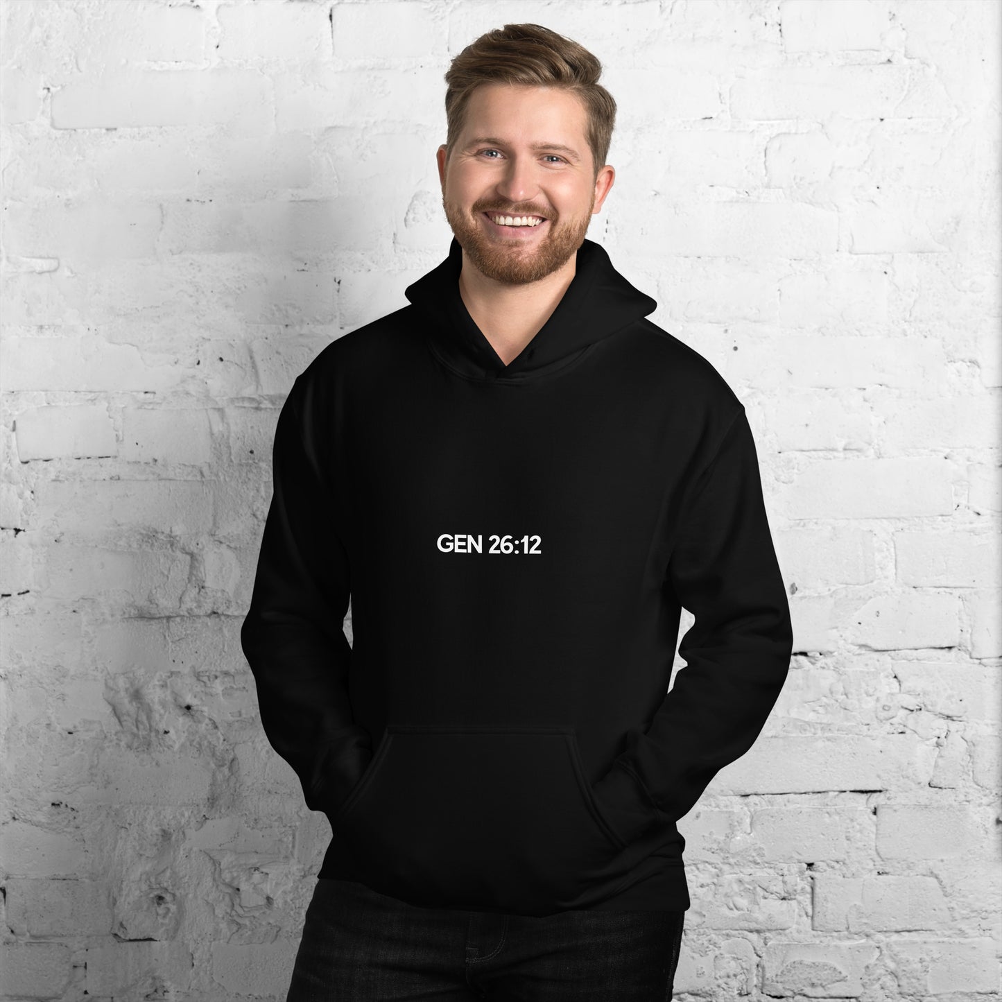 Men's - Gen 26:12 - Luxury Black Hoodie