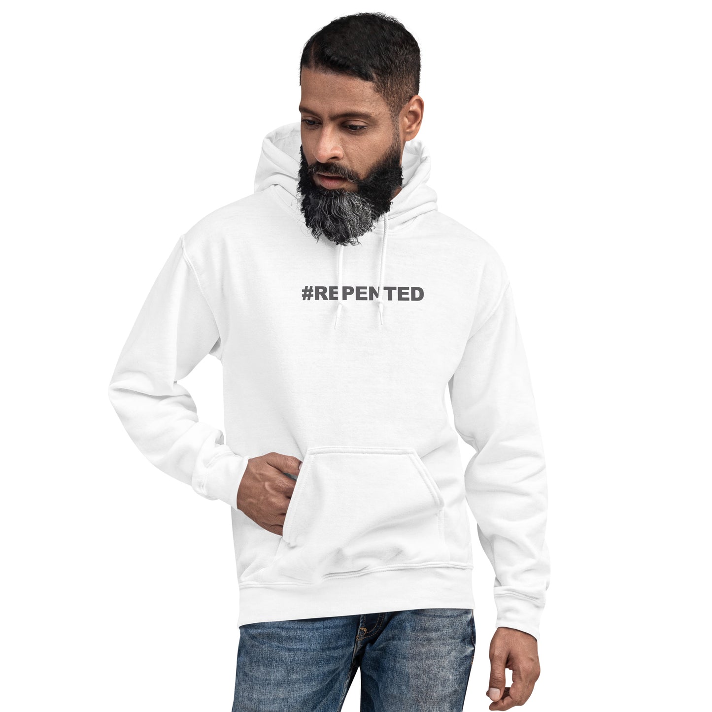 Men's #Repented - Luxury White Hoodie